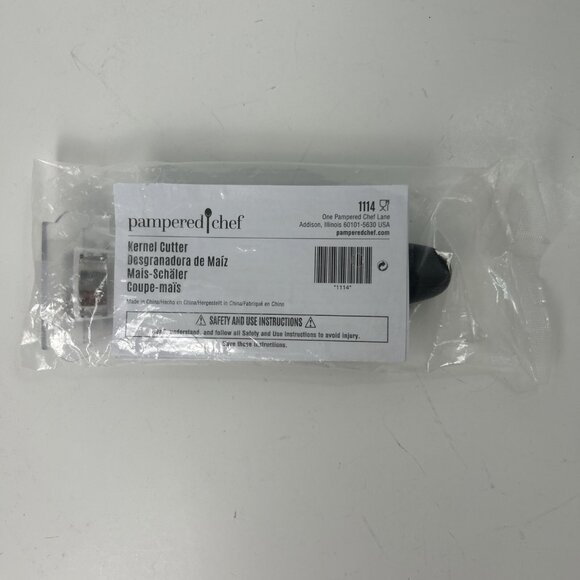 Pampered Chef Kernel Cutter w/Serrated Blade & Cover #1114 New Sealed 7¼ inch - Picture 1 of 3